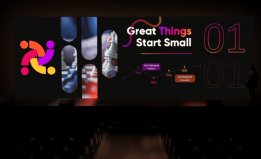 Lansman ve konferanslar için hazırlanan yaratıcı açılış sunumu ve sahne görsel tasarımı