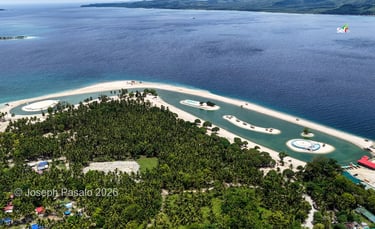 Drone shot of Masbate Man made lagoon