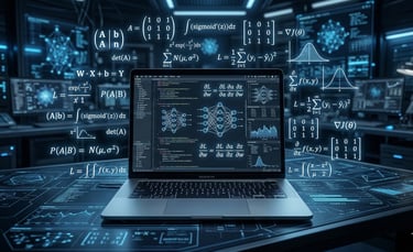 A photo-realistic, cinematic shot of a professional female data scientist in a dark tech environment