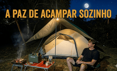 acampamento solo na praia de palmas com barraca