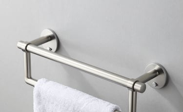 A modern bathroom organizer with compartments for toiletries, shown in crisp detail against a white background.