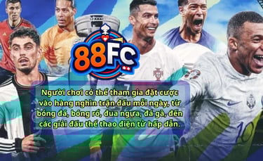 Thể Thao Nhà Cái 88FC – Cá Cược Bóng Đá, Đua Ngựa, Đá Gà, Kèo 88FC Hấp Dẫn