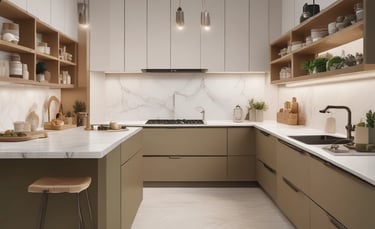 Cozy bedroom corner featuring soft textures and muted green accents
