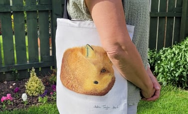 Fox art canvas tote bag