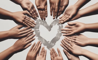 Volunteers handing out food packages to community members.