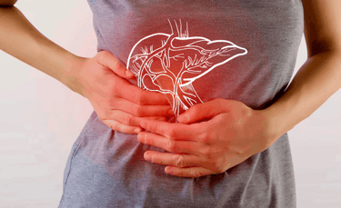 a woman with a stomachache and a heart attack