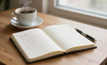 Gratitude journal three blessings practice for brain rewiring abundance