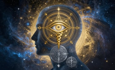 Hermetic and Jungian symbols representing subconscious mind reprogramming and conscious creation