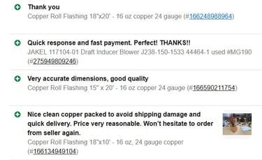 Ebay encore elements feedback 100%