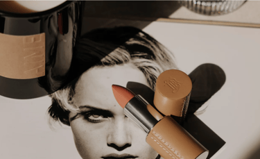 La Bouche Rouge refillable lipstick in red leather case, Parisian craftsmanship