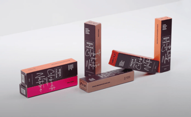 Seeds of Colour natural lip and cheek tints in biodegradable packaging.