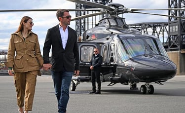 Clients just arrived from a helicopter transfer