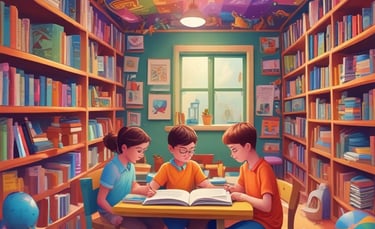 A baby's hands are gently placed on a colorful storybook. The book features illustrations of animals, including a zebra, with a pink and green backdrop. The infant is focused on the images, providing a sense of curiosity and learning.