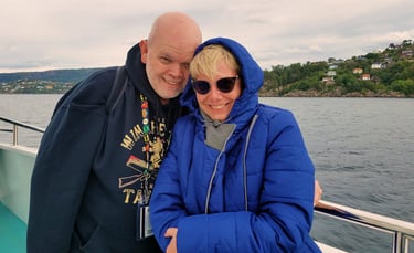 Lady and The Pirate are a bit chilly on the Osterfjord in Norway