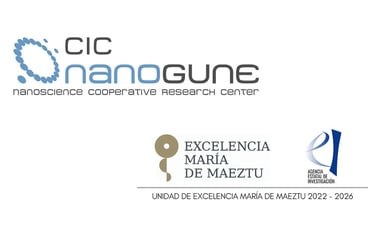 Graphic design featuring CIC NanoGune and Exceleencia Maria de Maeztu logos on a white background