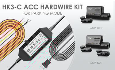 VIOFO Hardwire kit for parking mode. Dash cam model A139, A239, A339