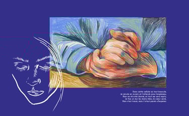 a drawing of a person's hand holding a cell phone
