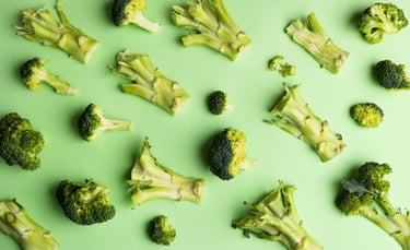Broccoli dissected and displayed