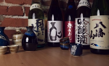 Five Bottles of Japanese Sake