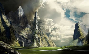 Paysage de montagne, fantasy et création d'univers.