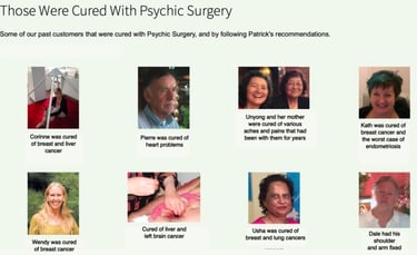 A few testimonials for Psychic Surgeon Laurence 