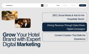 Hotel digital marketing agency specializing in branding, lead generation, and online bookings for hospitality businesses.