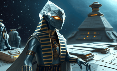 Blue ancient Egyptian diamond Alien lifeform