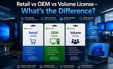 Retail vs OEM vs Volume License – What’s the Difference?
