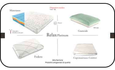 Pacchetto letto: materasso, coprimaterasso, guanciale e federe.