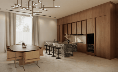 Contemporary villa kitchen and dining Dubai