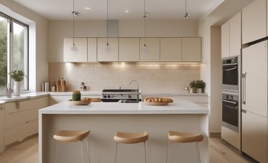 modern kitchen with beige colors