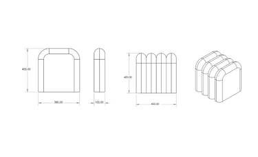 recycled rubber tire bench for open public space bench size