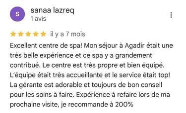 Avis client sur Google