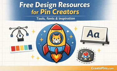 Free design resources for pin creators including software, fonts, color tools, and mockups for enamel pin design
