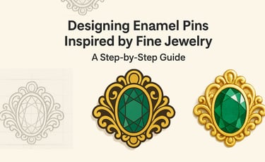 a picture of how to twsist jewelry design into enamel pin