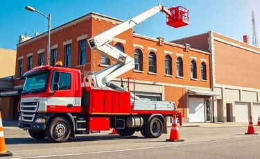 camion con cesta elevadora