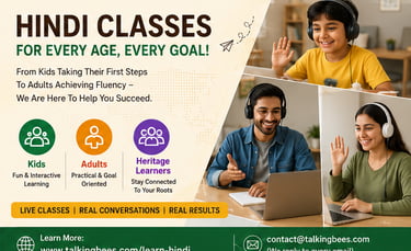 Online Hindi classes for everyone at talkingbees.com
