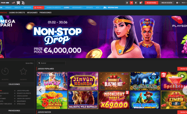 Megapari casino page