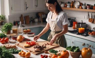 A simple, elegant plate of quick and effective homemade dishes ready to serve.