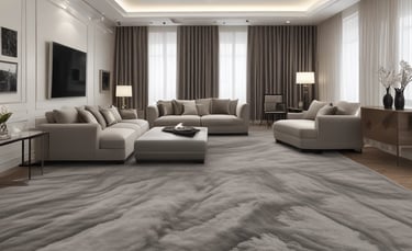 Cozy bedroom furniture including bed, nightstands, and wardrobe