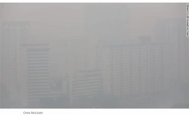 Haze Singapur 2013, fue terrotífico, foto de Chis McGrath