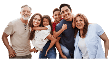 Latino family smiling