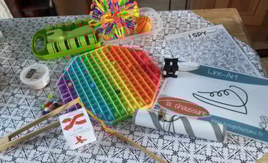 séance ludique fidget dessin pâte à modeler