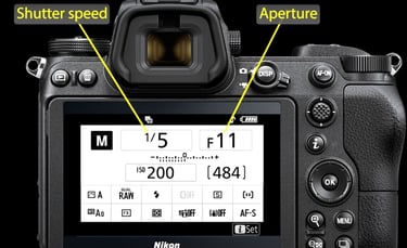 camera shutter speed and apreture