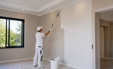 Travaux de peinture intérieure réalisés par un artisan qualifié pour des finitions propres et durabl