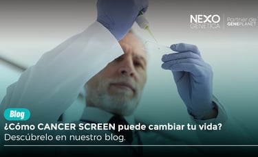 imagen de un científico con una muestra de saliva para detectar enfermedades del cáncer hereditario