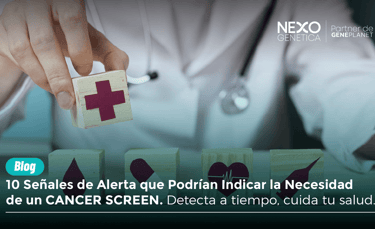 Imagen de un doctor que enseña con íconos las probabilidades de padecer cáncer 