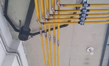 aplicacao de resina, teste de estanqueidade instalacao de gas nova tubulacao de gas remanejamento  