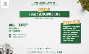 khotib jum'at di masjid Jami' Al Badr Ustadz Muhammad Idris