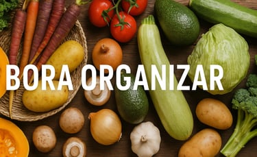 imagem várias frutas e verduras juntas numa cesta.